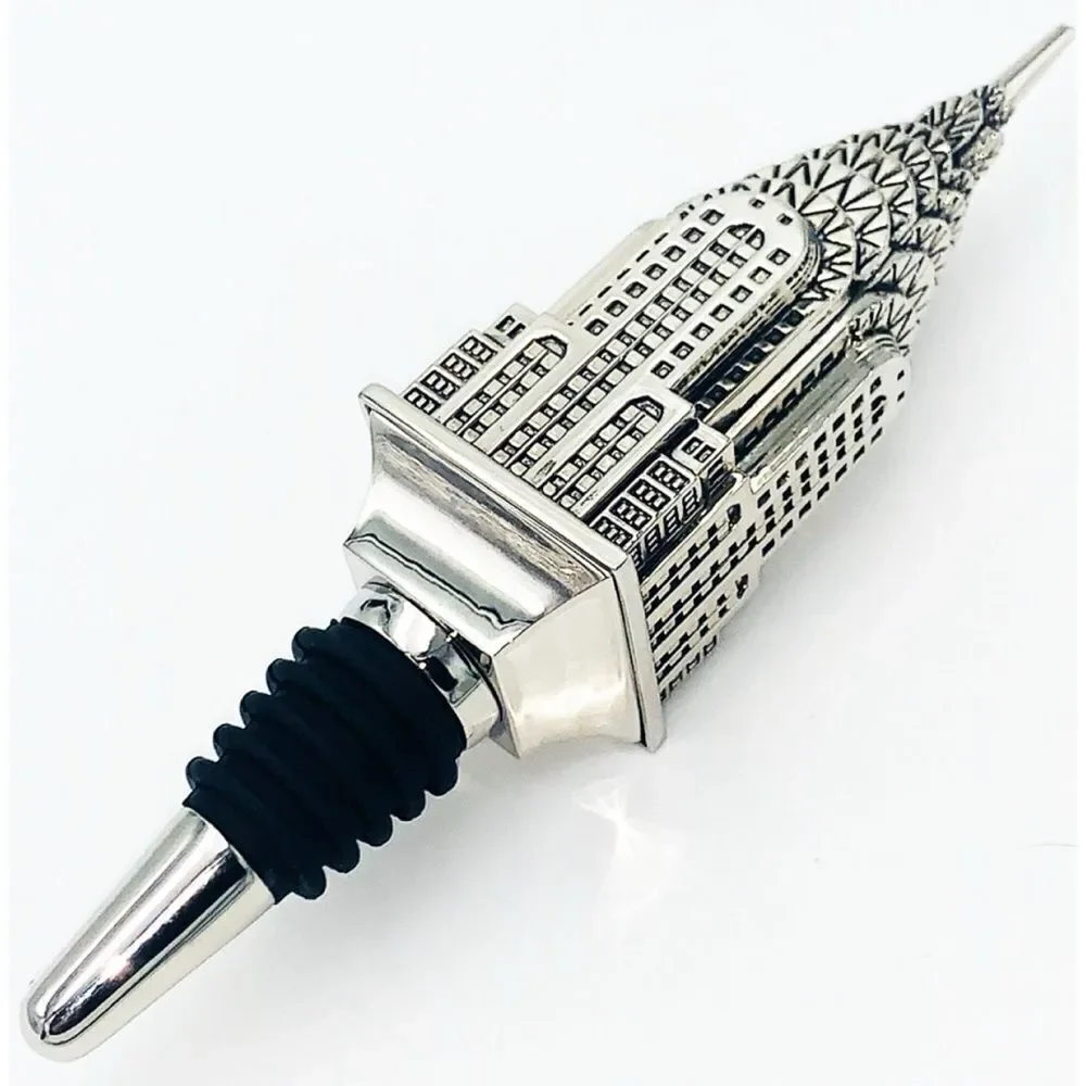VNT Godinger  Chrysler Building Wine Bottle Stopper  -GODINGER SILVER ART CO.